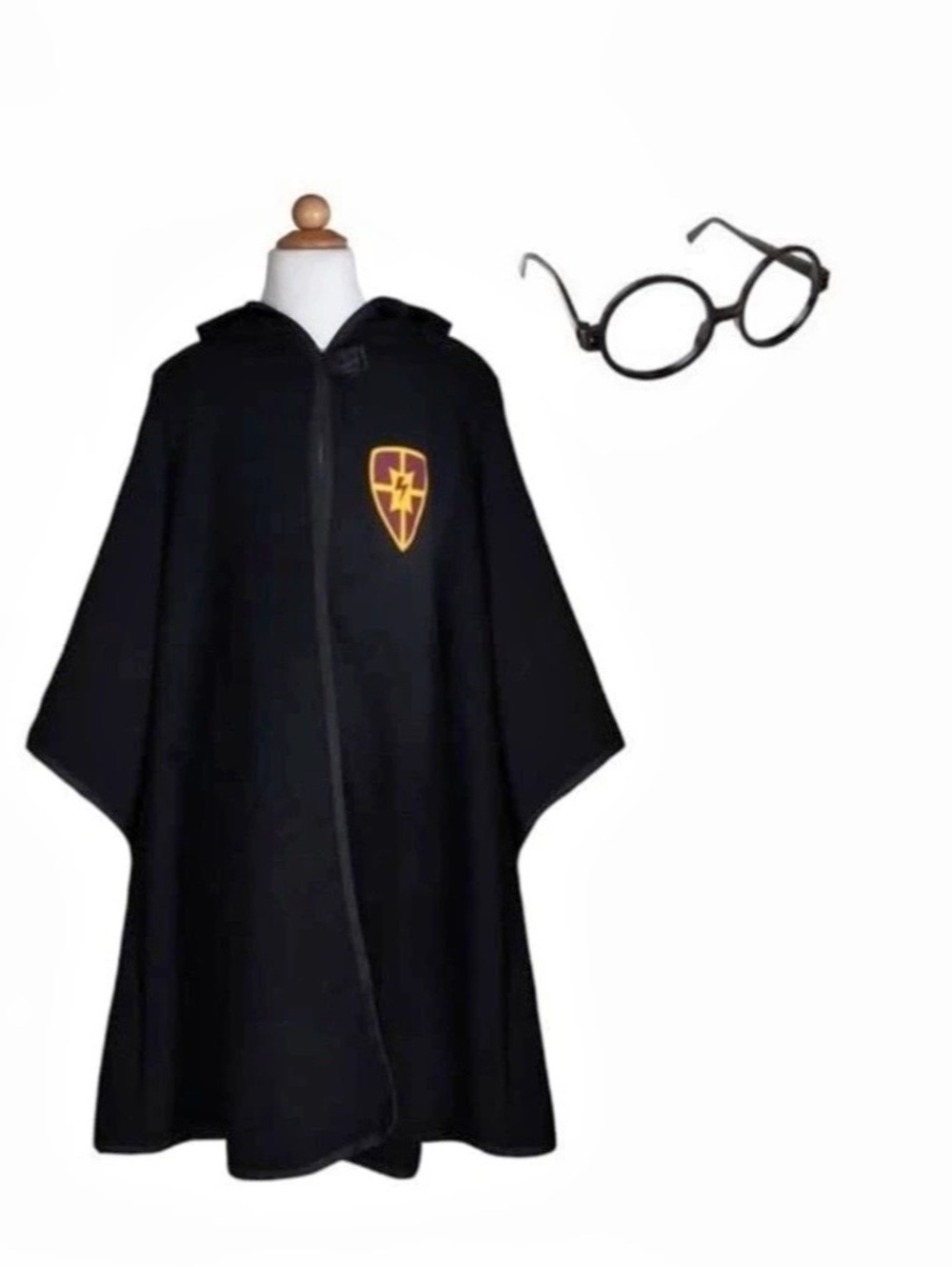 Great Pretenders Harry Potter Wizard Cloak with Glasses Black Theater Costume